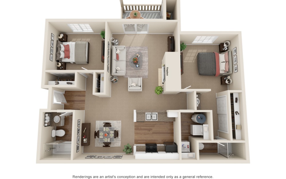 B2 2 Bed 2  Bath Floorplan